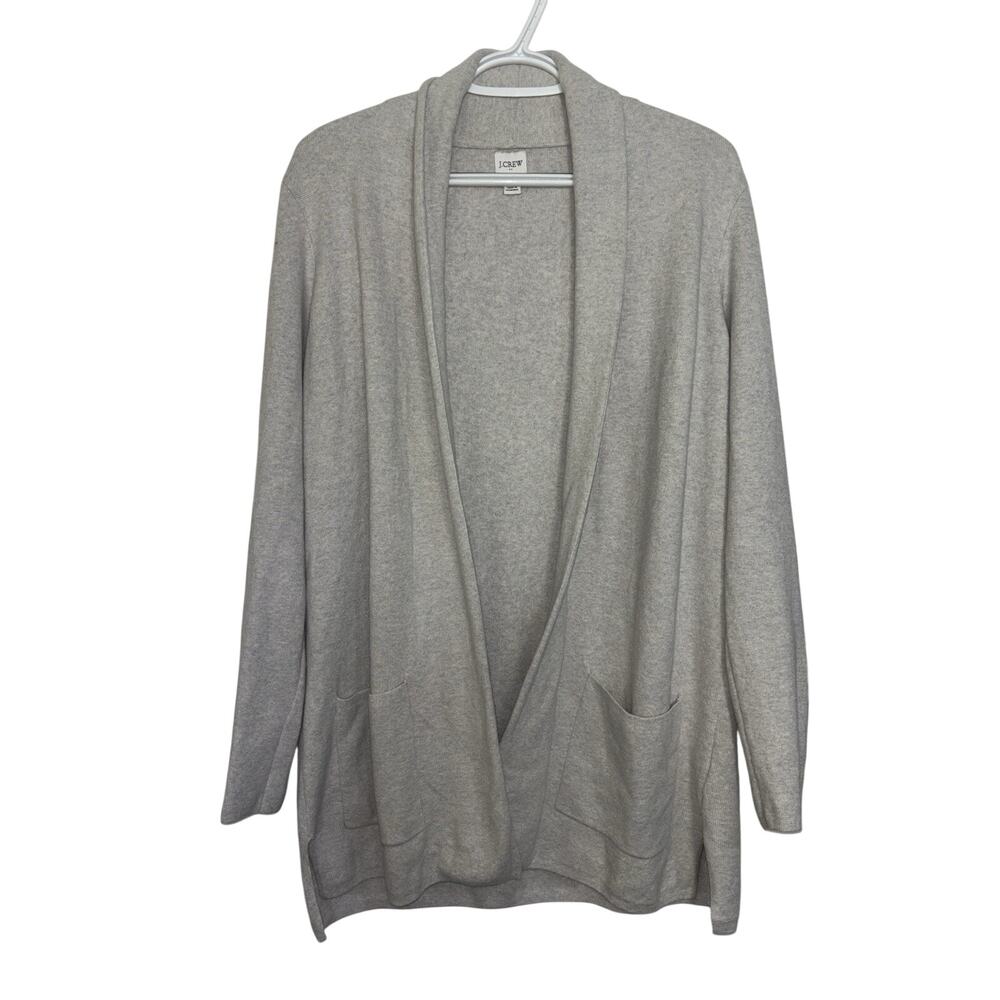 J Crew Gray Chelsea Sweater Blazer Cardigan Open Front S Pockets